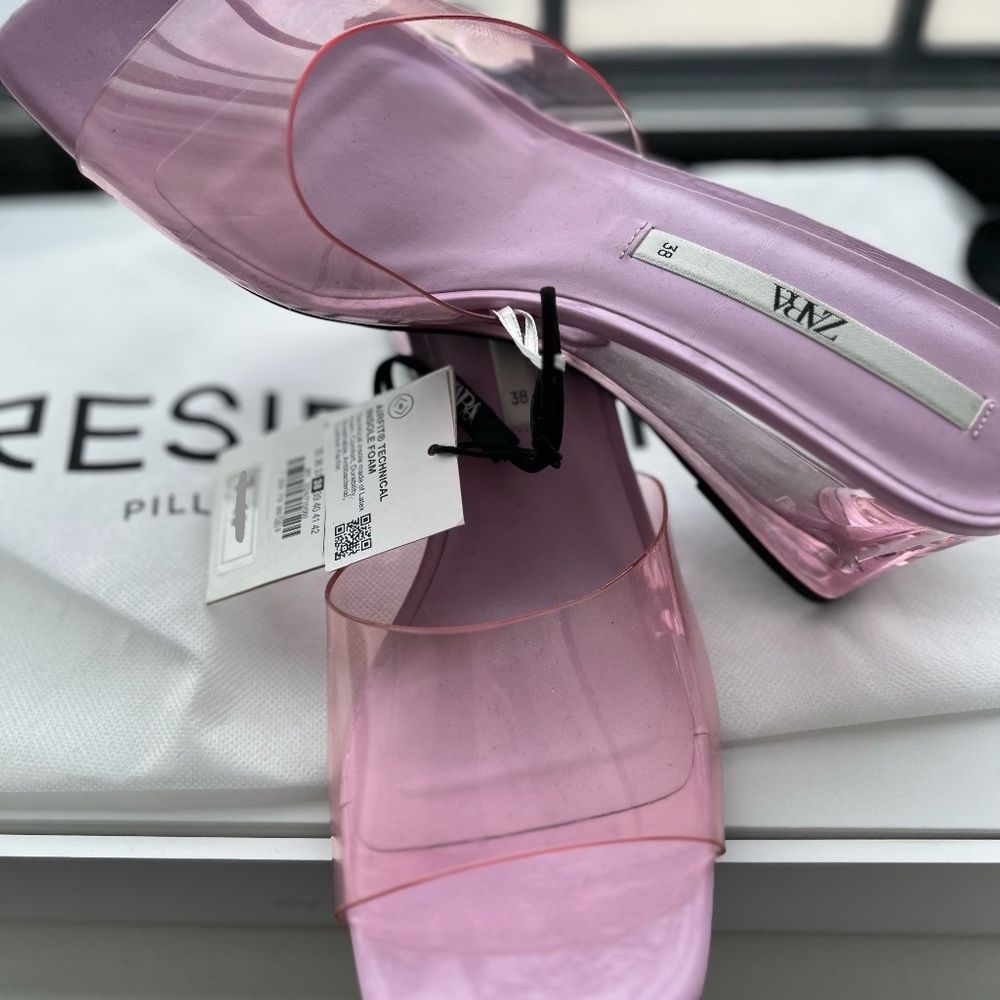Zara Pink Sandals (wedge heel)